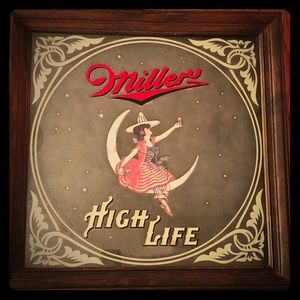 Vintage Miller High Life Pub Mirror